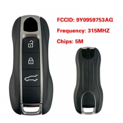 CN005035 3 Button Auto Smart Remote Car Key For Porsche Remote/ Frequency : 315MHZ / FCC ID: 9Y0959753AG / 5M Chip / Keyless GO