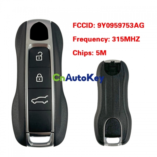 CN005035 3 Button Auto Smart Remote Car Key For Porsche Remote/ Frequency : 315MHZ / FCC ID: 9Y0959753AG / 5M Chip / Keyless GO