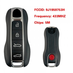 CN005036 OEM 4+1 Button Auto Smart Remote Car Key For Porsche Remote/ Frequency : 433MHZ / FCC ID: 9J1959753H / 5M Chip / Keyless GO