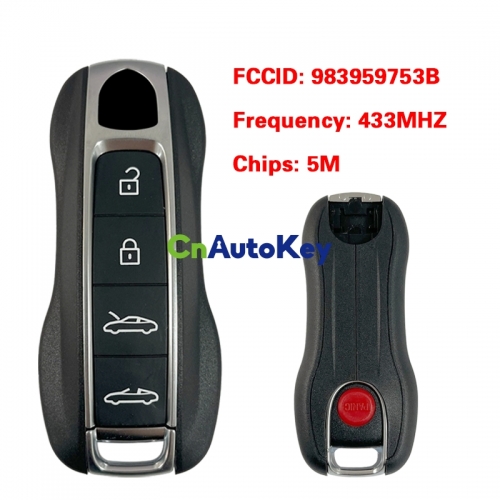 CN005029 OEM 4+1Buttons Auto Smart Remote Car Key For Porsche Remote/ Frequency: 433MHz / 5M Chips / FCC ID: 983959753B/ Keyless GO