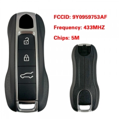 CN005034 3 Button Auto Smart Remote Car Key For Porsche Remote/ Frequency : 433MHZ / FCC ID: 9Y0959753AF / 5M Chip / Keyless GO