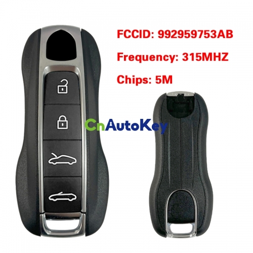 CN005038 OEM 4 Button Auto Smart Remote Car Key For Porsche Remote/ Frequency : 315MHZ / FCC ID: 992959753AB / 5M Chip / Keyless GO