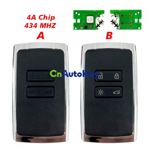 CN010041 4 Buttons Smart Car Key for Renault Frequency 434 MHz 4A Chip NCF29A1 Keyless GO