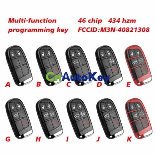 CS086009 2/3/4/5 button universal smart key Jeep Dodge Fiat Chrysler ID46 434MHZ FCC ID: M3N40821302 multifunctional programming key case
