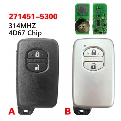 CN007227 314.3 MHz FSK 4D67 Chip 271451-5300 Smart 2 Button Remote Car Key Fob f...