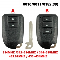 CN007237 New Aftermarket For Toyota YARIS L YARIS VIOS 2/3 Button 0010/0011/0182 Model 315/433/434mhz 8A Chip