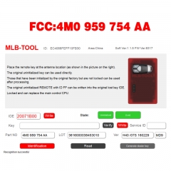 CN008053 MLB Suitable for Audi Q7 original remote control key 3+1buttons 433Mhz 5M chip FCC: 4M0 959 754 AA Keyless GO