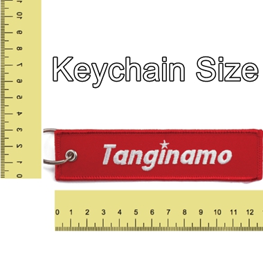 What's the popular size of the remove before flight key chain ?
