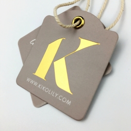 3inch x 3inch Custom metallic foil stamped hang tags