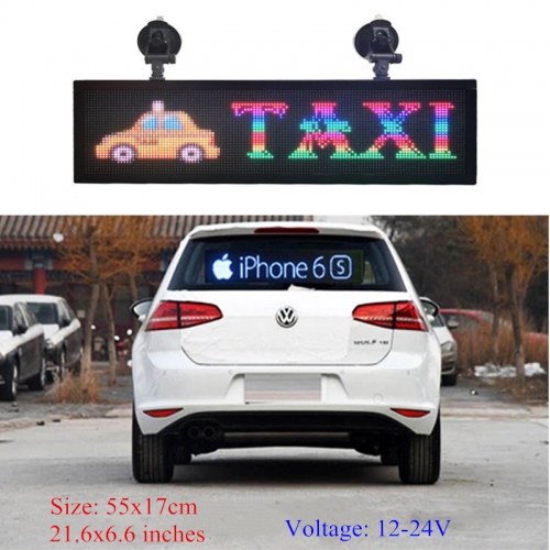 12v Car P4MM 32*128 Pixels RGB Led Sign full color Programmable scrolling information Multi-functio LED taxi display panel