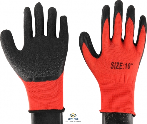 13G polyester latex coated gloves