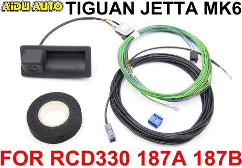 RCD330 RCD330 Plus 187A 187B MIB 2 DIS PRO Radio Trunk Handle REAR VIEW CAMERA Low Camera KIT FOR VW JETTA MK6 TIGUAN 5N