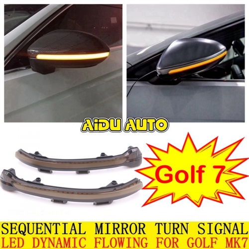 AIDUAUTO FOR Golf MK7 7.5 7 GTI R GTD Dynamic Blinker LED Turn Signal Sportsvan Touran Side Mirror Light