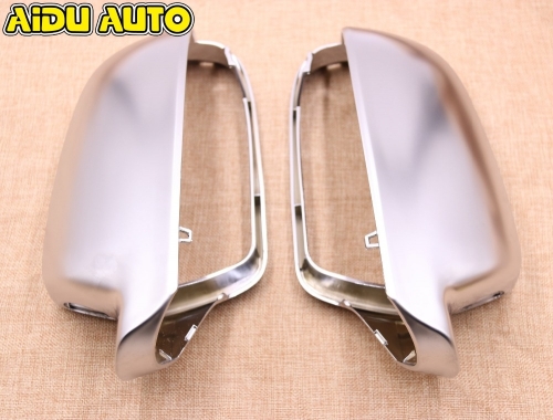 1 pair For Audi A4 S4 B8 A5 S5 B8 Side Assist Support matt chrome  Silver mirror case rearview mirror cover shell