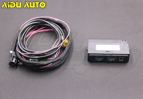 FOR AMI - Audi Music Interface - 8 PIN Wiring Harness + 2x USB and AUX-IN Audio Dual Port A3 8V Facelift / A4 B9 / A5 F5 / Q5 F