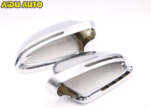 1 pair For Audi A3 S3 8X 08 A4 S4  B8 S5 A5 S6 A6 Q3 matt chrome  Silver mirror case rearview mirror cover shell