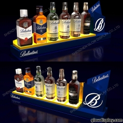 GlowDisplay Acrylic Wooden Backlit Ballantine's 6 Bottles Glorifier Display