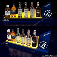 GlowDisplay Acrylic Wooden Backlit Ballantine's 6 Bottles Glorifier Display