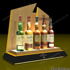 GlowDisplay Acrylic Wooden Backlit The Glenlivet 5 Bottles Glorifier Display