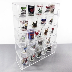 Acrylic Display Rack Case Organizer Storage Box Case Shot Glass Display Acrylic Shelf Wall Storage Containers with Dividers Shot Glass Shelf