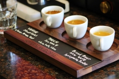 Custom Coffee Tasting Flight Tray with Chalkboard Plate