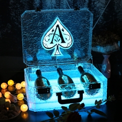 Engrave Logo Ace Of Spade Carrier Box Led Vip Champagne Bottle