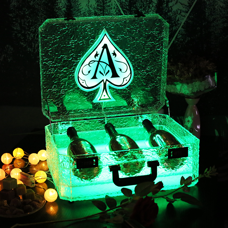 Ice Rock 3 bottles Rechargeable LED Ace of Spade Glorifier Box