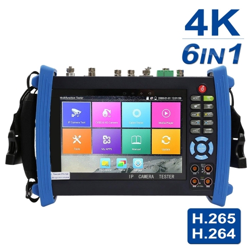 7 Inch All in One 1080p Retina Display IP Camera Tester Security CCTV Tester Monitor with SDI/TVI/AHD/CVI/POE/WIFI/4K H.265/HDMI In&Out/R45 TDR/Firmwa