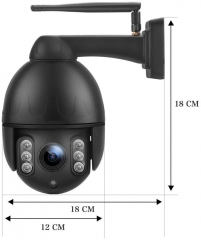 5 MP WIFI PTZ Camera Outdoor Auto Tracking Wireless IP Security Camera, Pan/Tilt/Zoom, 5X Optical Zoom, with 2 Way Audio, Motion Detection,165 feet Night Vision, IP66 Waterproof