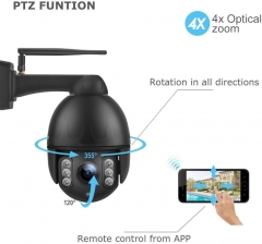 5 MP WIFI PTZ Camera Outdoor Auto Tracking Wireless IP Security Camera, Pan/Tilt/Zoom, 5X Optical Zoom, with 2 Way Audio, Motion Detection,165 feet Night Vision, IP66 Waterproof
