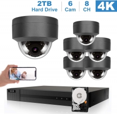 Anpviz Ultra 8CH 4K/8MP POE CCTV Camera System 4K NVR Built-in 2TB HDD With 6X 8MP Outdoor Security IP Camera Night Vision,2.8mm Wide Angle, IP66 Weatherproof, H.265+Coding