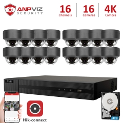 Anpviz 16CH NVR 16Pcs 4K 8MP POE IP Cameras NVR Kit Outdoor Security System Audio H.265 Motion Detection IR 30m Onvif P2P View