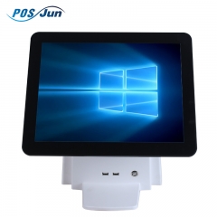 15 Inch Dual Screen 10 Points Capacitive Touch Screen All Ine One Pos Terminal For Supermarket With Windows System DDR3 4G