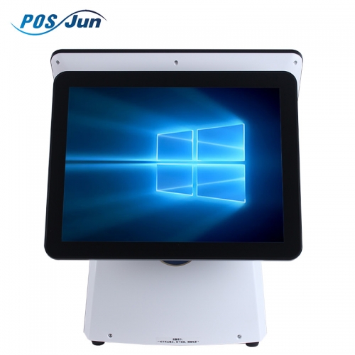 15 Inch Dual Screen 10 Points Capacitive Touch Screen All Ine One Pos Terminal For Supermarket With Windows System DDR3 4G