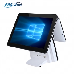 15 Inch Dual Screen 10 Points Capacitive Touch Screen All Ine One Pos Terminal For Supermarket With Windows System DDR3 4G