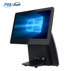 Terminal de punto de venta de 15.6 pulgadas con panel táctil doble, terminal POS