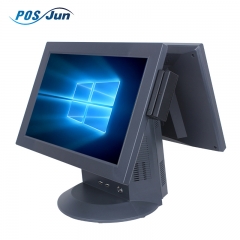 POS Touch Screen Double Display All In One Point Of Sale Terminal with MSR,POS Machine C568P