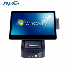 New design retail buying, cash register counter, tablet with touch screen