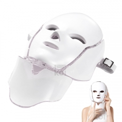 Led Facial Mask 7 Color Light PDT Photo Therapy Neck Mask Beauty Skin Care Treatment for Skin Rejuvenation