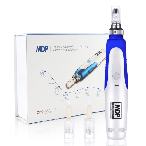 Dermapen microneedle professional electric automatic dense skin pen 0.25-2.0mm adjustable needle length + 2Pcs 12 needle needle