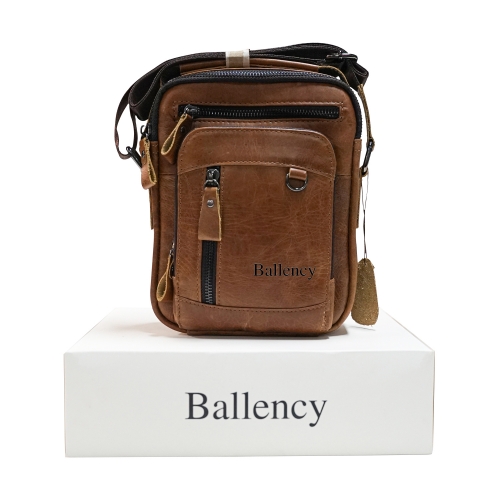 Ballency Small Messenger Bag for Men Leather Shoulder Bag Crossbody Purse for Men Satchel Bag for Travel Work Business Everyday