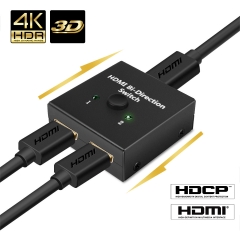 Hdmi Splitter NIERBO 1x2 Powered 4K hdmi splitter Dual Monitor 1 in 2 out or 2 in 1 out HDMI Splitter 4Kx2K@30HZ Duplicating Video and Audio for Full