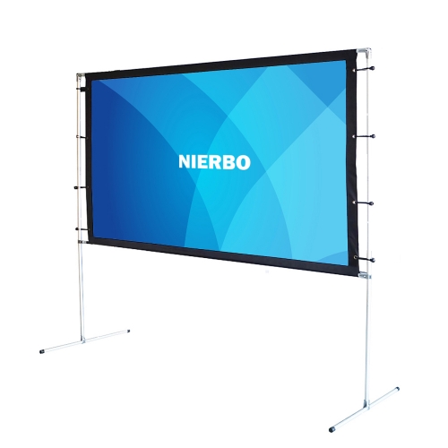 NIERBO Portable Projection Screen 100 120 Inch with Frame Tripod Projector Screen Free Carry Bag Matte White Screen 3D HD 4K