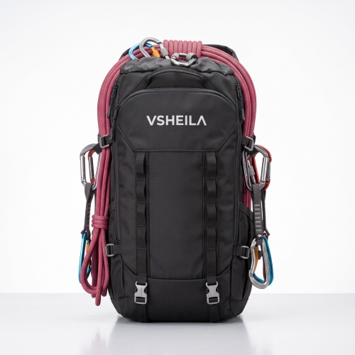 VSHEILA Complete Rock Climbing Equipment Set – Heavy-Duty Backpack, Rope, and Carabiners for Mountaineering