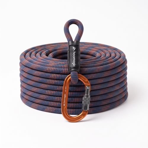 Hoomagic Dynamic Climbing Rope Set – CE Certified Rock Climbing Gear with Locking Carabiners & Carry Bag, All-in-One Kit for Outdoor & Mountaineering
