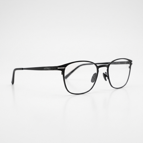 NIERBO Retro Round Metal Eyeglasses Frame for Men Women - Ultralight Matte Black Full Rim Optical Glasses with Premium Hard Case, Cleaning Cloth & Warranty Card