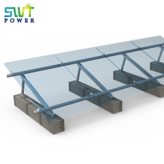 Delta triangle on concrete foundation Fixed tilt flat roof mount