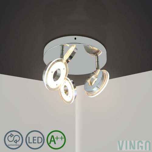 VINGO® LED Ceiling Light 3-Flames Warm White 18W