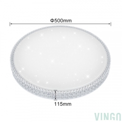 VINGO® LED Kristall Deckenleuchte Kaltweiß 50W