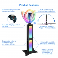 Roaming Ring Light Portable iPad Photo Booth Kiosk Stand Selfie with LCD Screen